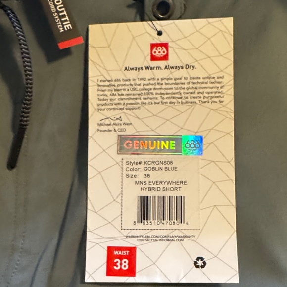 686 Men's Hybrid Shorts - Olive - Picture 4 of 5